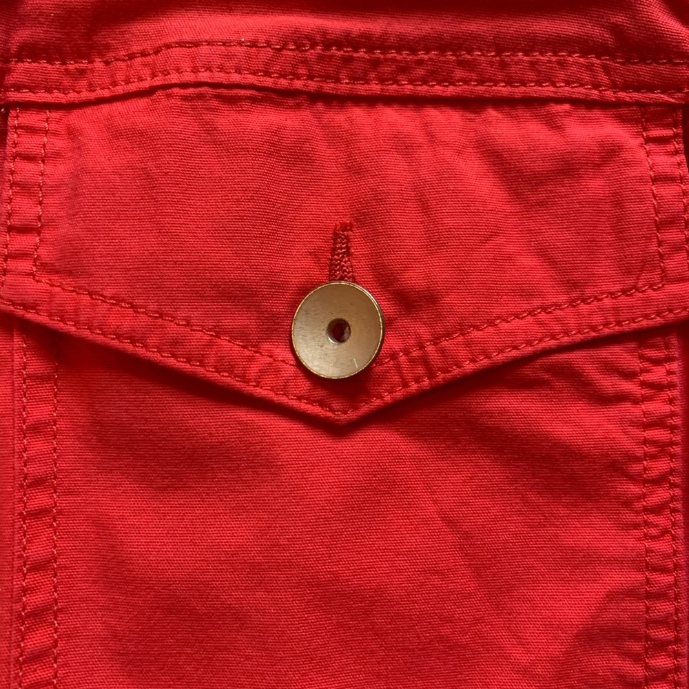 Tangerine Ruffle Back Twill Jacket - Picture 2 of 4